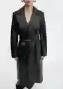 Abrigo Trench Neo Negro Talla L Mujer Mango