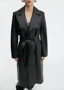 Abrigo Trench Neo Negro Talla L Mujer Mango