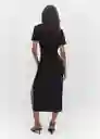 Vestido Greco Negro Talla L Mujer Mango