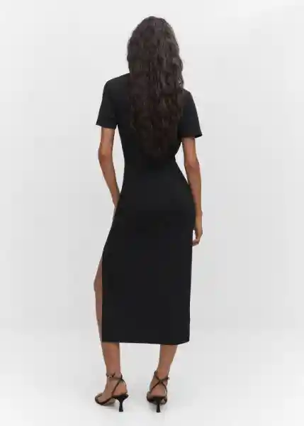 Vestido Greco Negro Talla L Mujer Mango