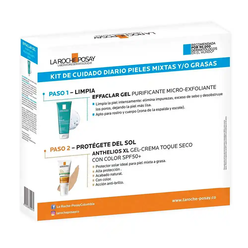  La Roche-Posay Anthelious Xl Gel Color Spf 50 + Effaclar X 