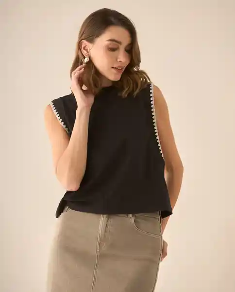 Camiseta Negro Jaguar Ultraoscuro Talla XL 603G017 Esprit