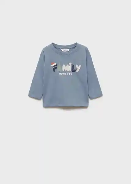 Camiseta Family Azul Talla 66 Niños Mango