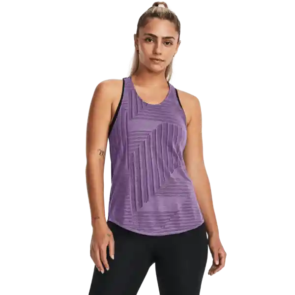 Under Armour Polera Streaker Deco Diamon Morado Mujer Talla LG