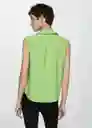 Camisa Lim Verde Talla L Mujer Mango