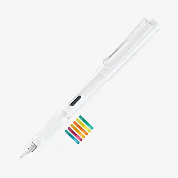 Lamy Estilógrafo Safari Blanco Anillo Multicolor