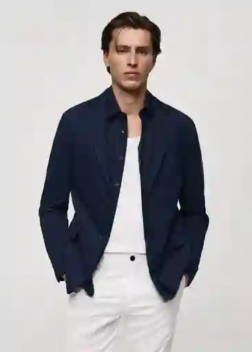 Blazer Americana Verner Navy Talla 50 Hombre Mango