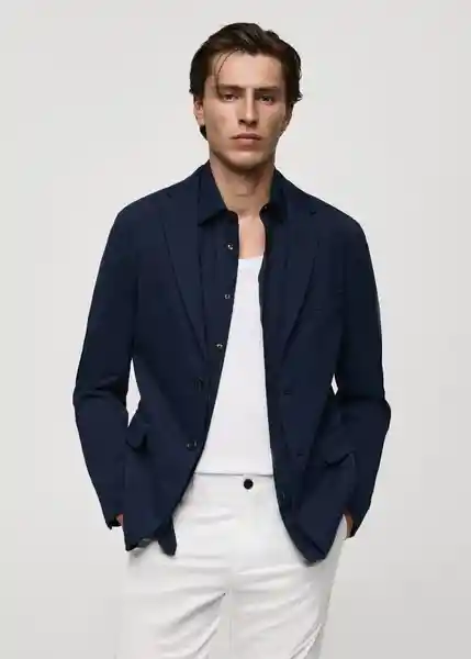 Blazer Americana Verner Navy Talla 50 Hombre Mango