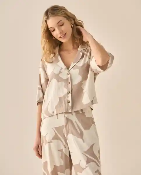 Camisa Café Barro Medio Talla XS 413G026 Esprit