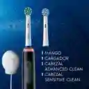 Oral B PRO Series 3 Cepillo de Dientes Eléctrico Cabezal Redondo Advanced Clean Negro