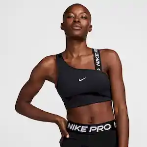 Nike Camiseta Swoosh Ms Asym Mujer Negro Talla L Ref: FV6526-010