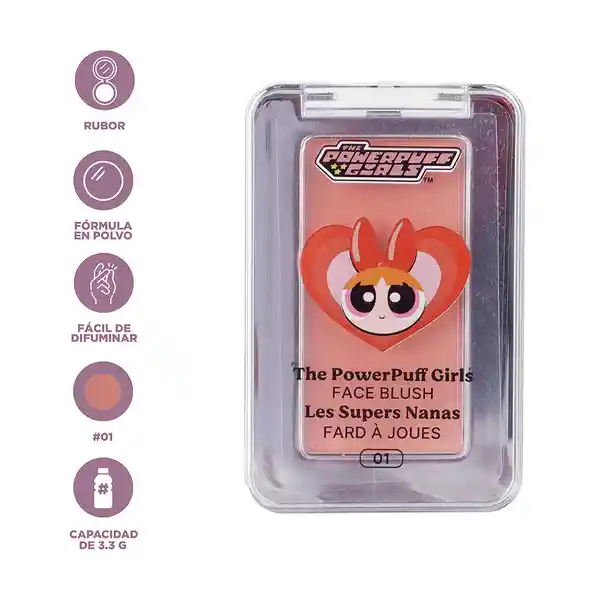 Rubor Las Chicas Superpoderosas Bom Bom Tono 01 Miniso