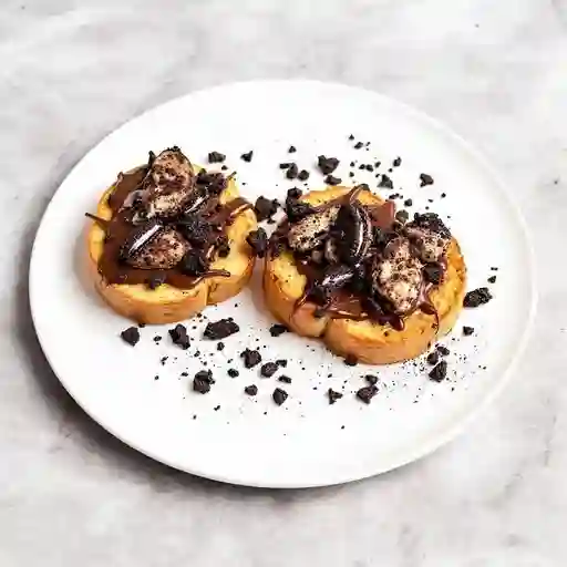 Tostadas oreo y chocolate