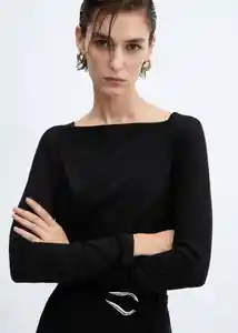Camiseta Saco Negro Talla S Mujer Mango