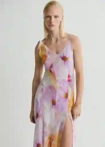Vestido Paula Malva Talla L Mujer Mango