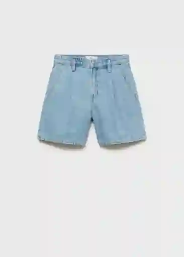 Bermuda Marina Tejano Claro Talla 38 Mujer Mango