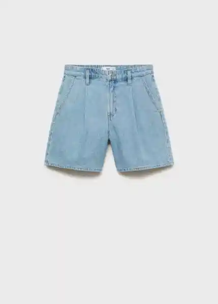 Bermuda Marina Tejano Claro Talla 38 Mujer Mango