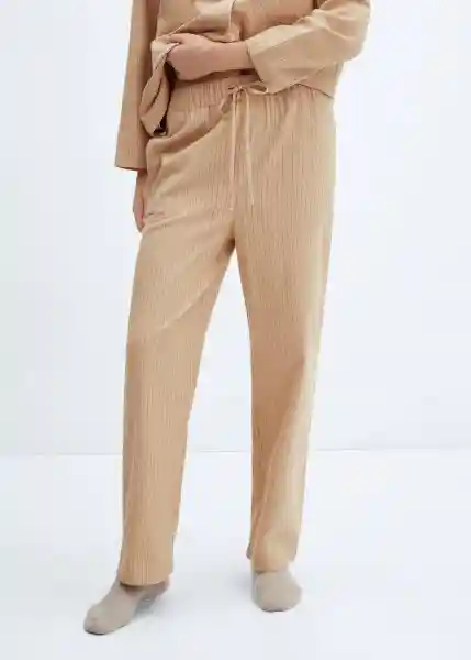 Pantalón Pijama Clowe Beige Talla S Mujer Mango