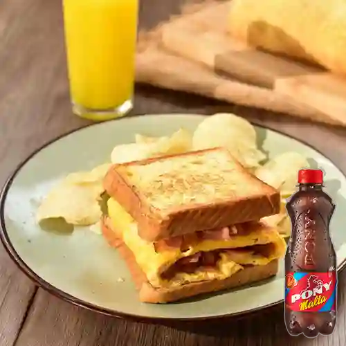 Combo Sandwich Inglés + Pony Malta 350 ml