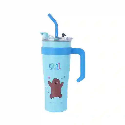 Vaso de Acero Pared Simple Con Asa Grizz Wbb Azul 1.6 L Miniso