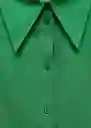 Camisa Frunci Verde Talla XS Mujer Mango