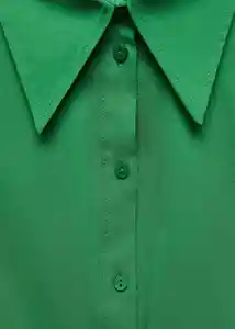 Camisa Frunci Verde Talla XS Mujer Mango