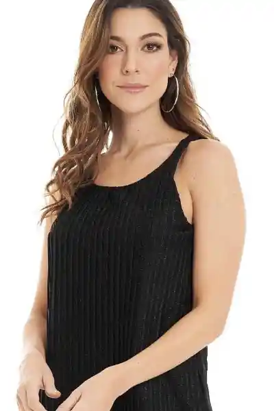 Vestido Halter Brillo Color Negro Talla XL Ragged