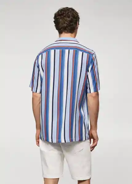 Camisa Begur Azul Talla M Hombre Mango