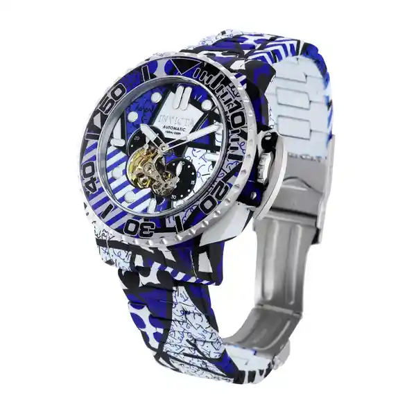 Invicta Reloj Hombre Azul Blanco Negro Acero Inv34361