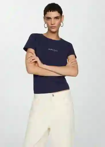 Camiseta Mangolog-h Navy Talla S Mujer Mango