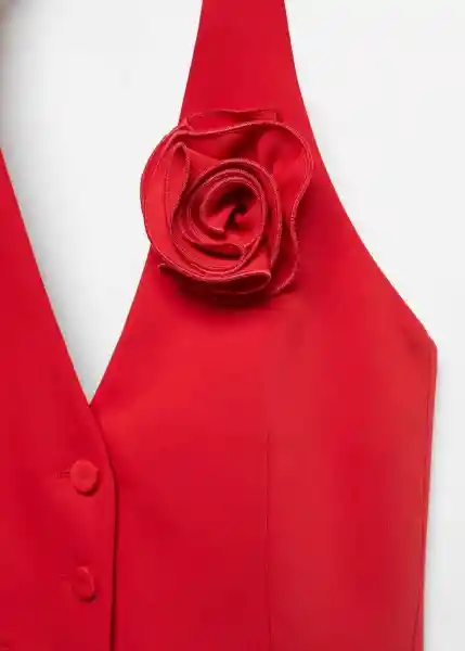 Chaleco Flor Rojo Talla S Mujer Mango