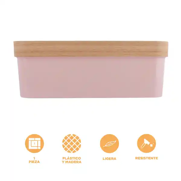 Organizador de Almacenamiento de Plástico Rosa L Miniso