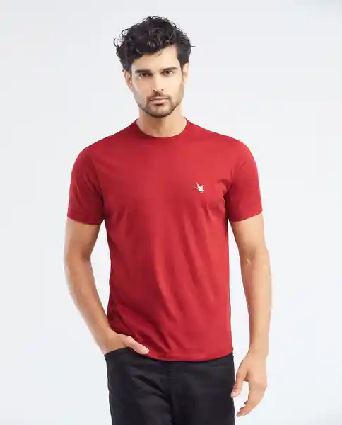 Camiseta Basica Cuello U Rojo Marsala Ultraoscuro Talla Xl Hombre Chevignon