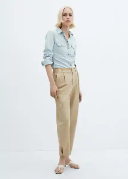 Pantalón Nick Beige Talla 40 Mujer Mango