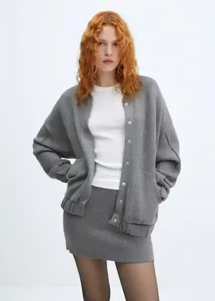 Abrigo Grandes Gris Oscuro Vigoré Talla L Mujer Mango