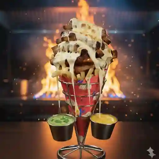 Papas lokas costilla bbq