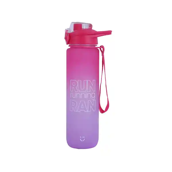 Botella de Con Tapa Removible Rosa y Morado 1000 mL Miniso