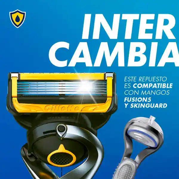 GILLETTE Proshield Cuchilla de Afeitar Máquina de Afeitar Hombre con 5 Hojas Afeitado más al Ras Afeitadora para Hombre 1 Ud