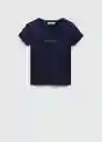 Camiseta Mangolog-h Navy Talla L Mujer Mango