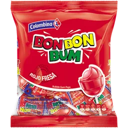 Bon Bon Bum Chupeta Rellena de Chicle Rojo