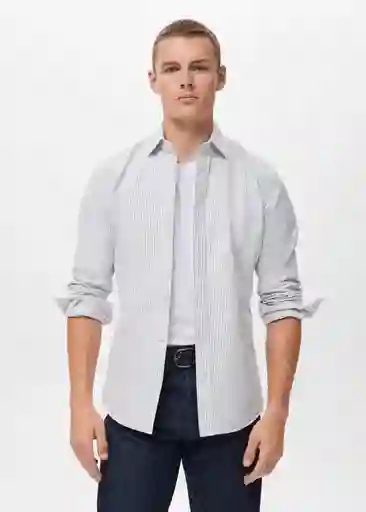 Camisa Kodak1 Gris Talla M Hombre Mango