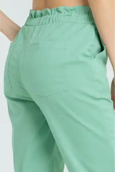 Pantalón Paper Bag Drill Color Verde Marino Talla 6 Ragged