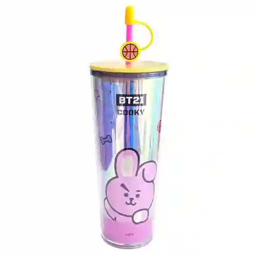 Bt21 Vaso de Plástico Con Pitillo Cooky Colección 800 mL