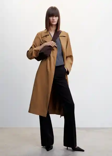 Gabardina Trench Taxi Tabaco Talla S Mujer Mango