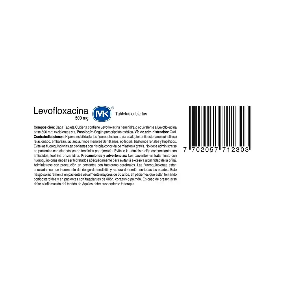 Mk Levotiroxina en tabletas cubiertas(500 mg)