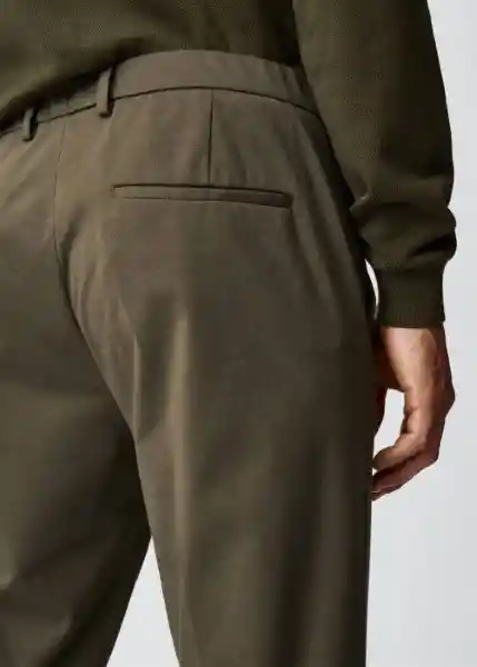 Pantalón Fabre Khaki Talla 40 Hombre Mango