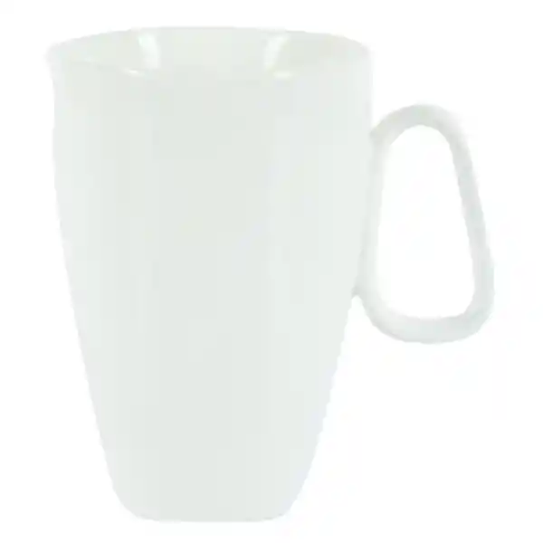 Material: Porcelana. Mug Con Oreja. Base Semicuadrada. Parte Superior Circular. Sencillo. Elegante. 300 mL Sku 151875. Sku 0151875