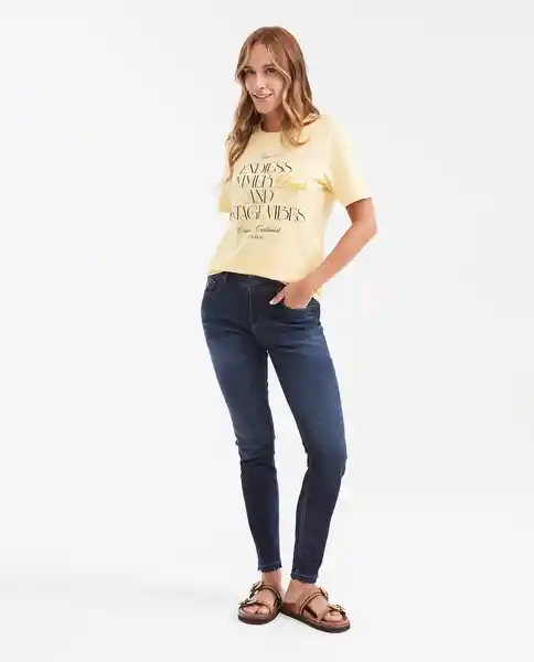 Jean Cosmo Femenino Azul Tono Ultra Oscuro Talla 6 Chevignon