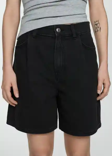 Short Marina Tejano Negro Talla 42 Mujer Mango