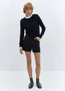 Short Zoe Tejano Negro Talla 38 Mujer Mango